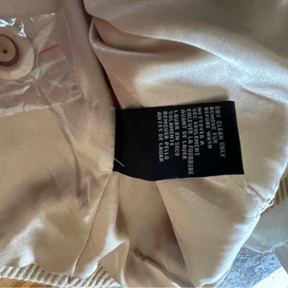 NWOT Bebe Beige Coat Wool with detachable Rabbit Fur collar. Size M - Picture 8 of 15